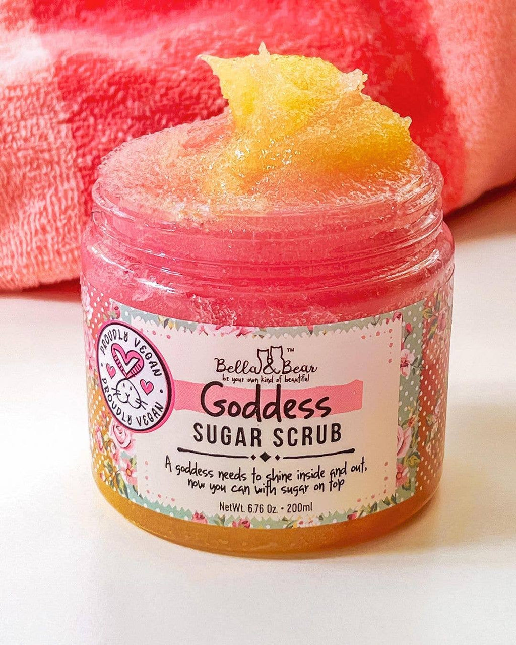 Bella&Bear:Gommage au sucre Goddess, exfoliant pour le corps, avec savon ajouté 6,7 oz