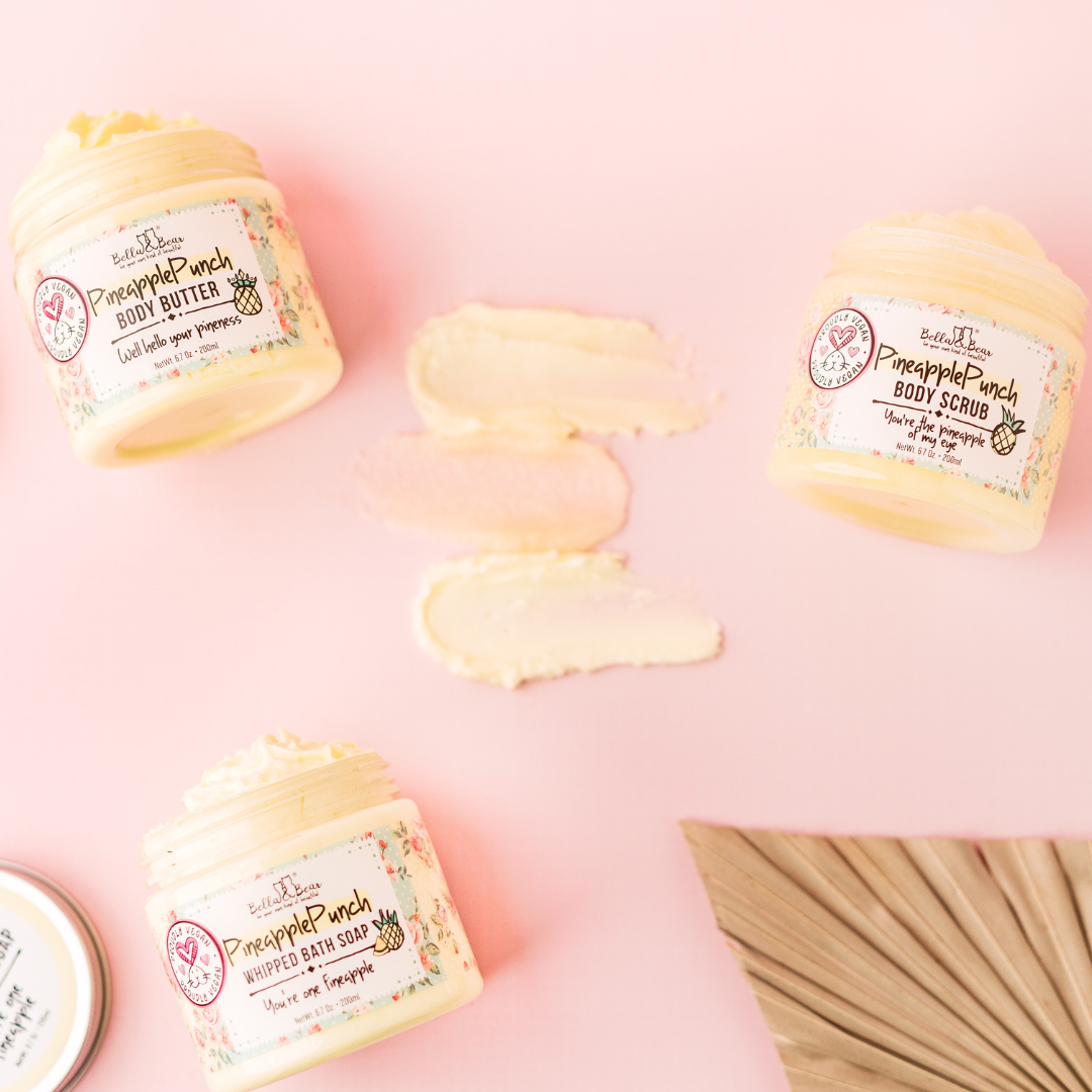 Savon de bain fouetté Pineapple Punch - Nettoyant hydratant -Bella&Bear