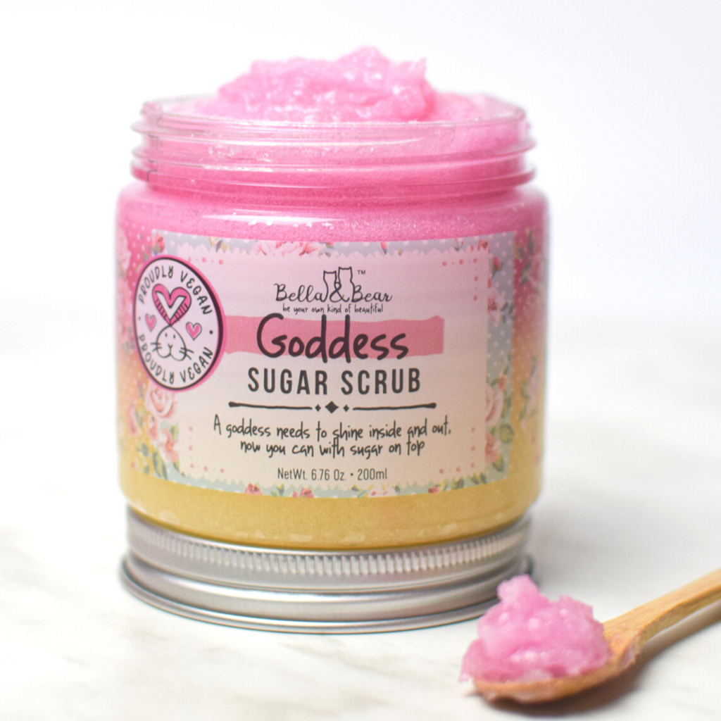 Bella&Bear:Gommage au sucre Goddess, exfoliant pour le corps, avec savon ajouté 6,7 oz