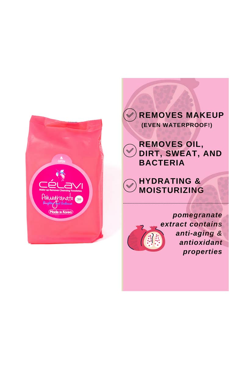 Celavi MT005 Lingettes Démaquillantes à la Grenade - 6 pièces