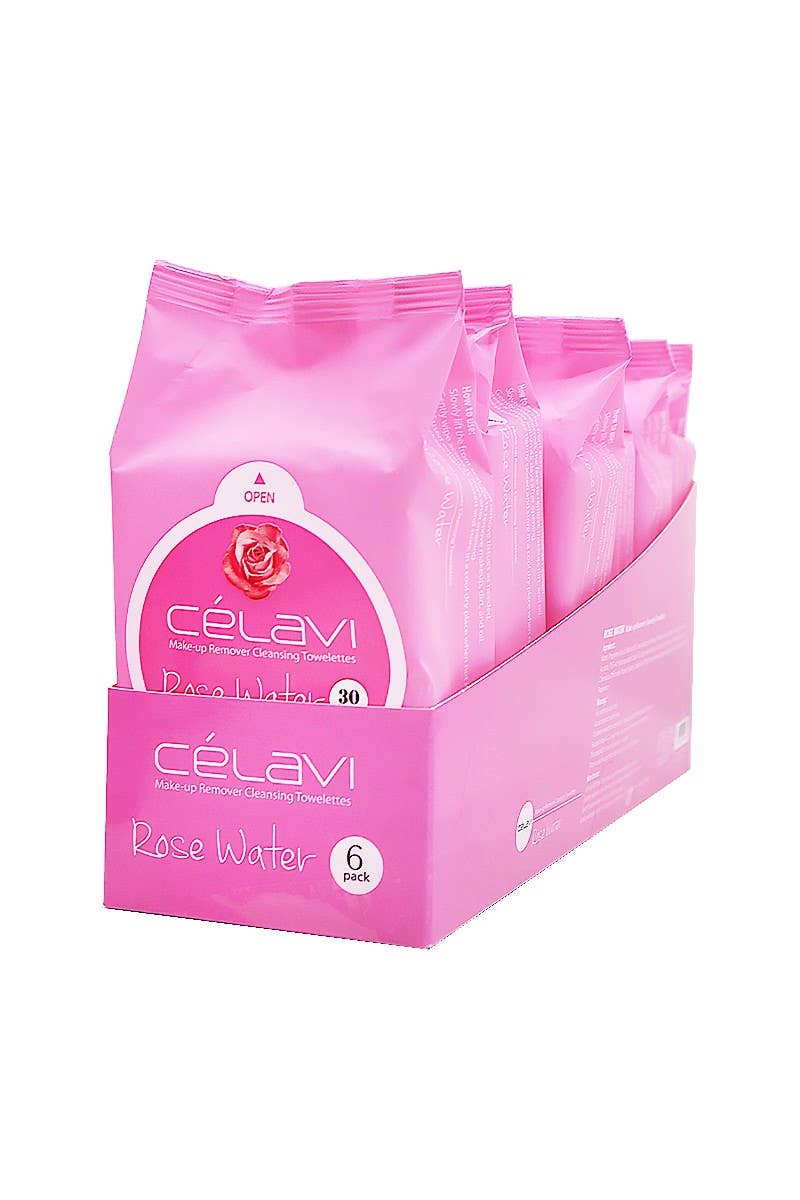 Celavi MT021 Lingettes Démaquillantes à l'Eau de Rose - 6 pièces