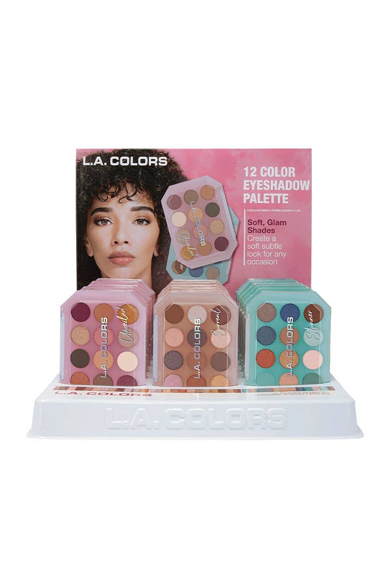 Ensemble de présentoir à paupières 12 couleurs LA Colors CPD525 - 18 pièces