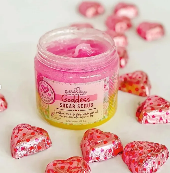 Bella&Bear:Gommage au sucre Goddess, exfoliant pour le corps, avec savon ajouté 6,7 oz