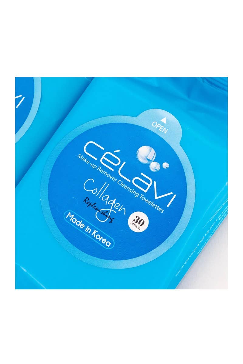 Lot de 6 lingettes nettoyantes au collagène Celavi MT002