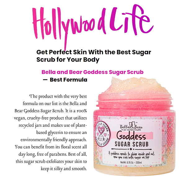 Bella&Bear:Gommage au sucre Goddess, exfoliant pour le corps, avec savon ajouté 6,7 oz