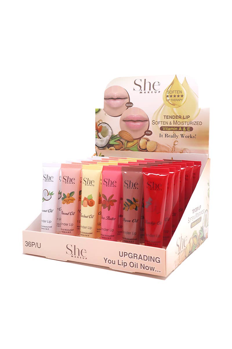 Gloss thérapeutique pour lèvres Makeup She LG08, 36 pièces