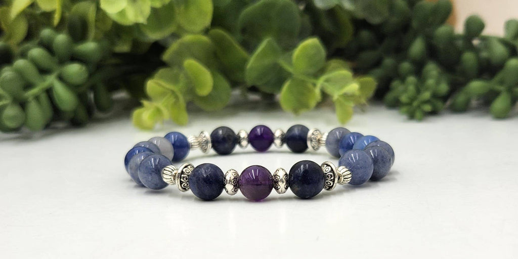 Bracelet de Soulagement de l'Anxiété - Aventurine, Sodalite, Améthyste