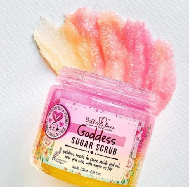 Bella&Bear:Gommage au sucre Goddess, exfoliant pour le corps, avec savon ajouté 6,7 oz
