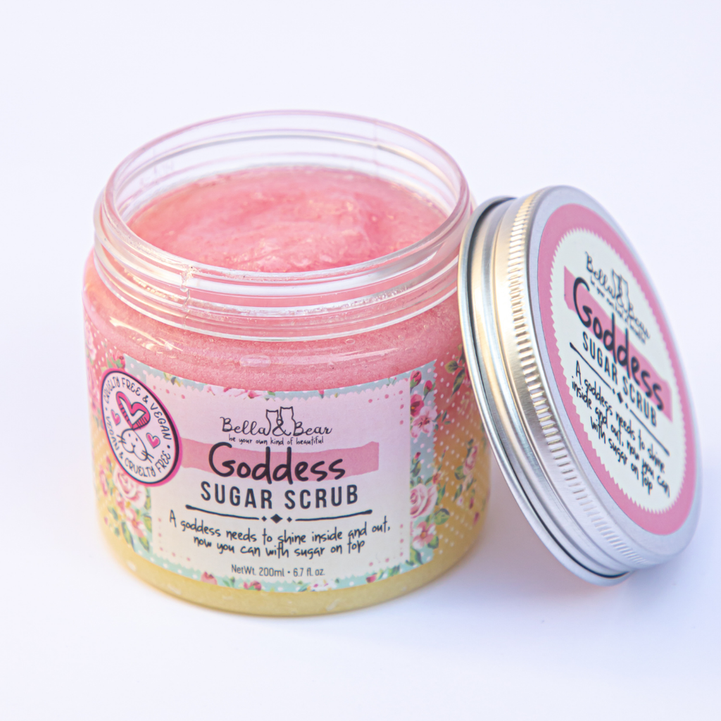 Bella&Bear:Gommage au sucre Goddess, exfoliant pour le corps, avec savon ajouté 6,7 oz