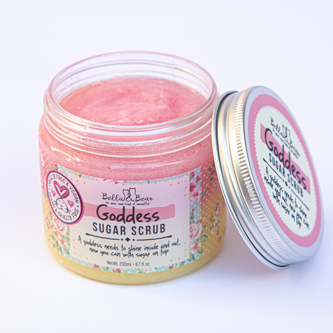 Bella&Bear:Gommage au sucre Goddess, exfoliant pour le corps, avec savon ajouté 6,7 oz