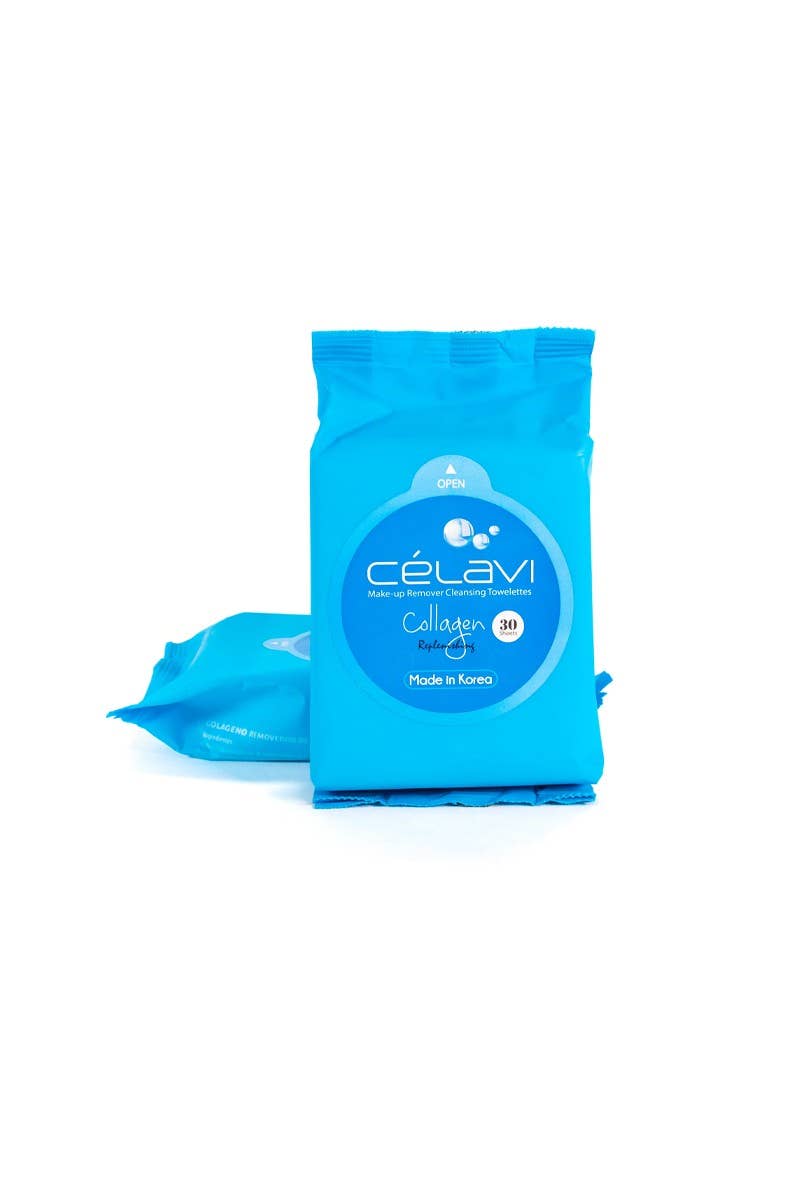 Lot de 6 lingettes nettoyantes au collagène Celavi MT002