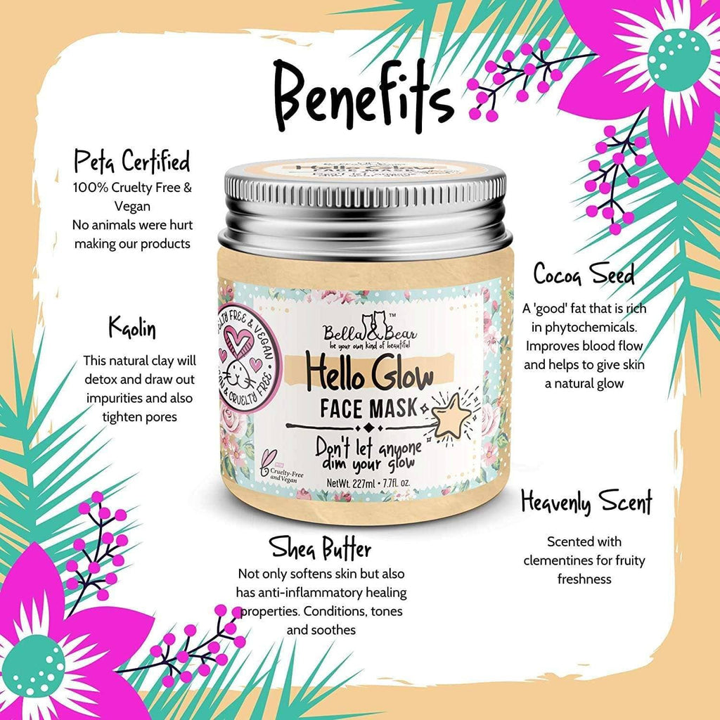 Masque facial Hello Glow pour éclaircir et lisser-Bella&Bear