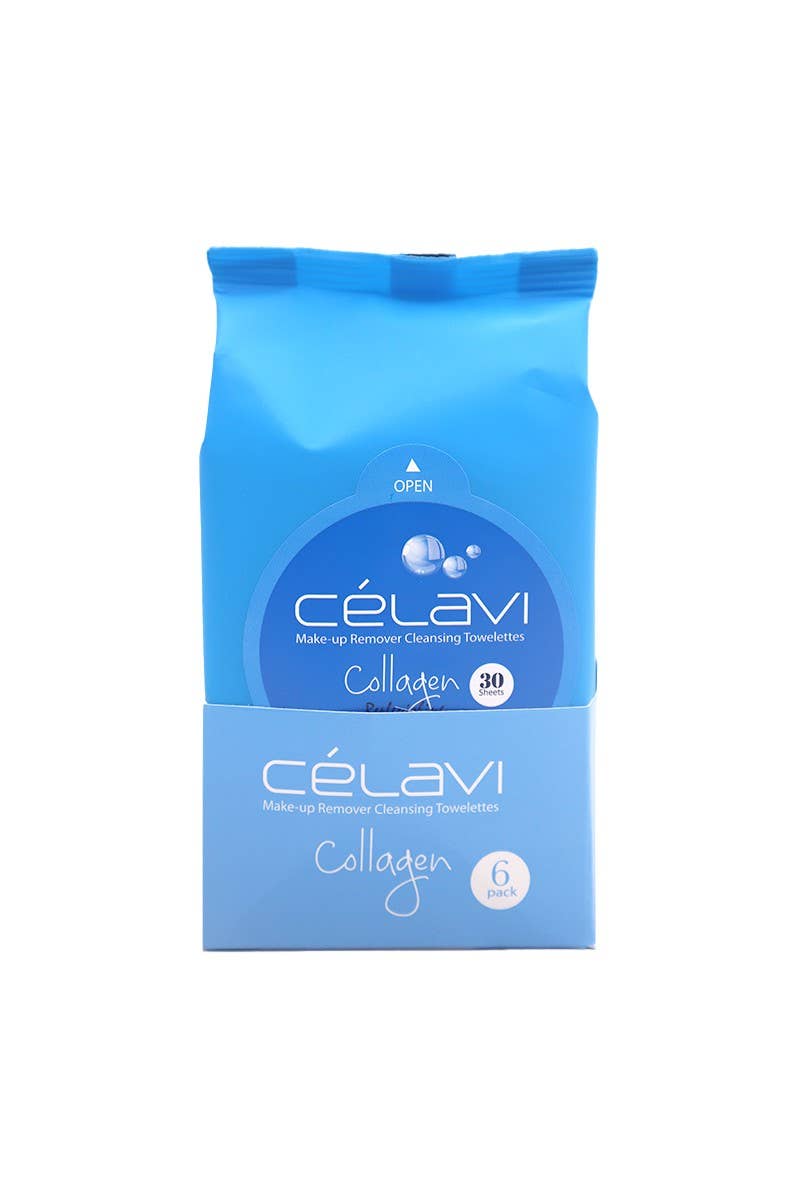 Lot de 6 lingettes nettoyantes au collagène Celavi MT002