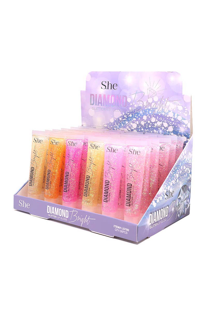 Gloss à lèvres à paillettes Makeup She LG780 Diamond Bright