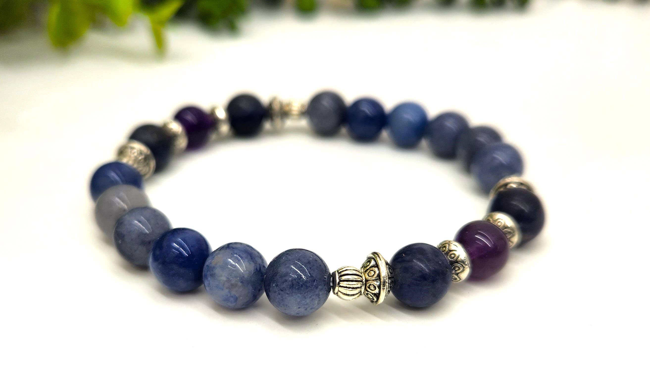 Bracelet de Soulagement de l'Anxiété - Aventurine, Sodalite, Améthyste