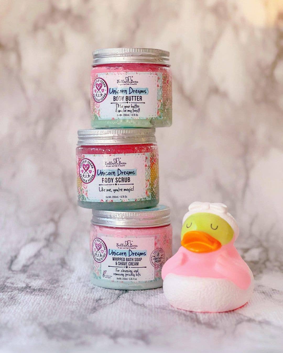 Gommage, nettoyant et hydratant pour le corps 3 en 1 Unicorn Dreams-Bella&Bear